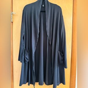 32 Degrees Black Open-Front Long Cardigan